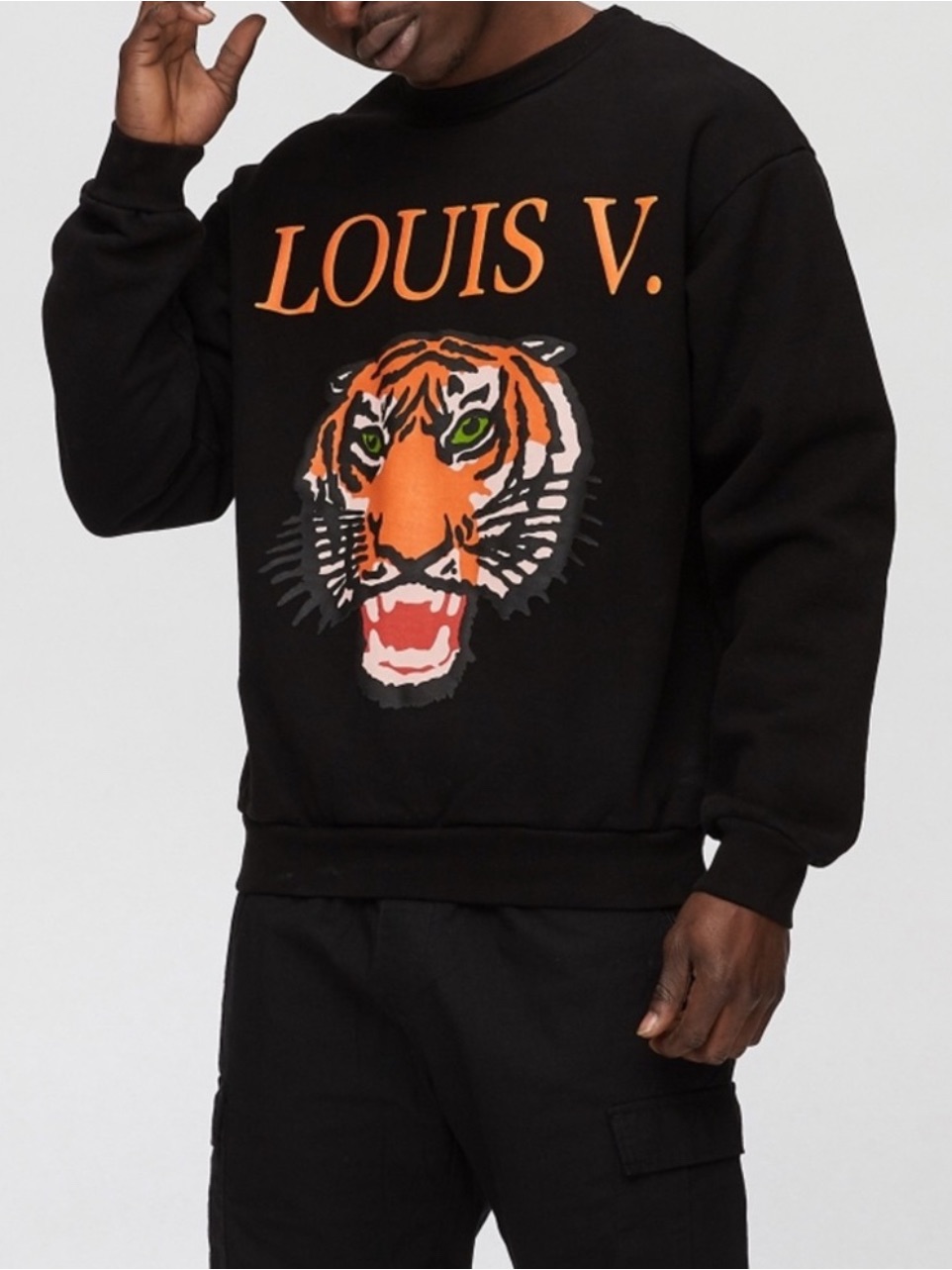 Rare Chinatown Market Unisex Louis V Graphic Crewneck Sweatshirt Size Xl - Black